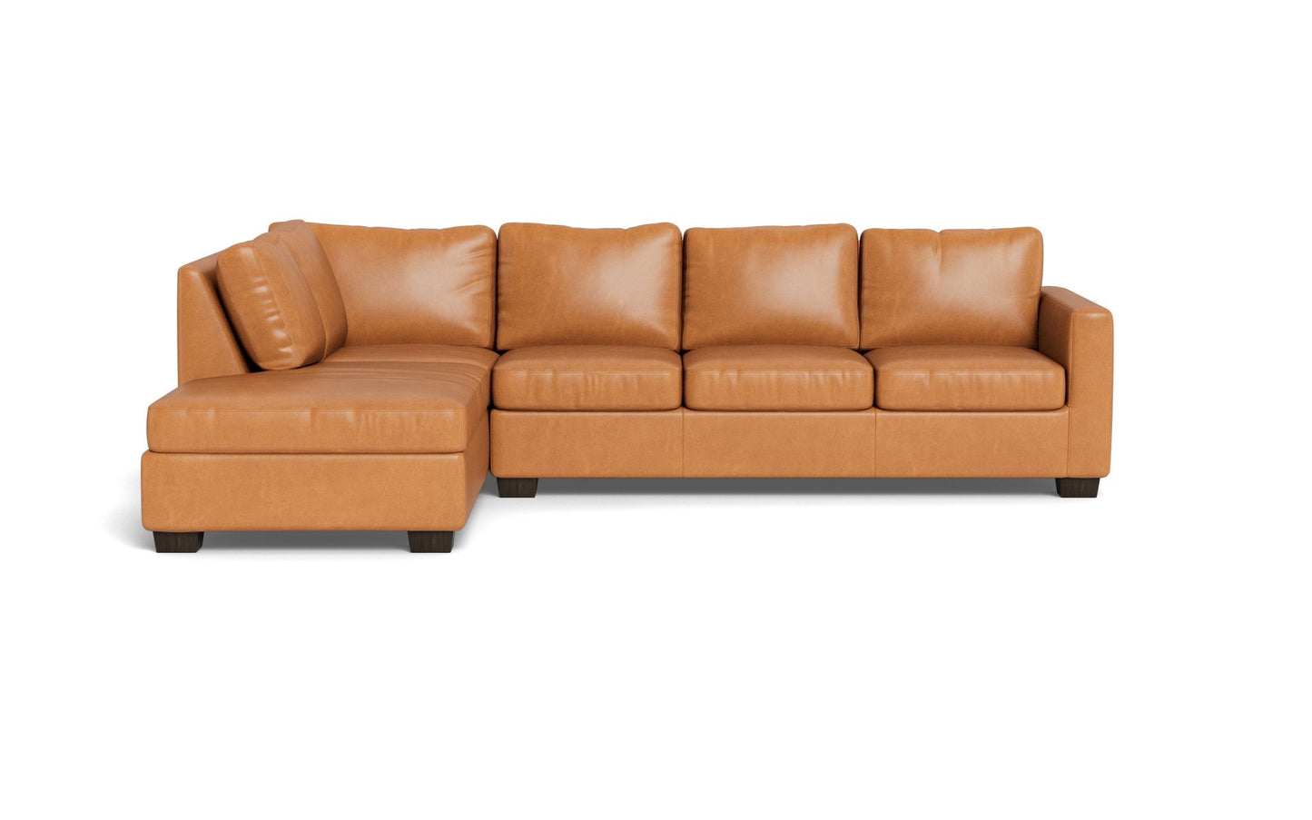 Track 121" Leather Left Chaise Sectional -