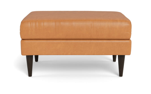 Wallace Leather Untufted Ottoman -