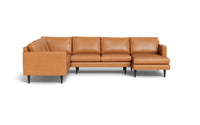 Wallace 130" Leather Untufted Corner Sectionals w. Right Chaise -