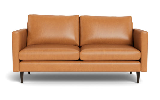 Wallace 69" Leather Untufted Loveseat -
