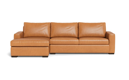 Mesa 123" Leather Left Chaise Sectional -