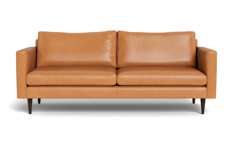 Wallace 85" Leather Untufted Sofa -