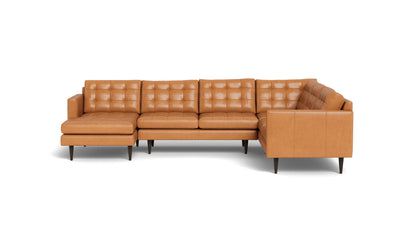 Wallace 130" Leather Corner Sectionals w. Left Chaise -