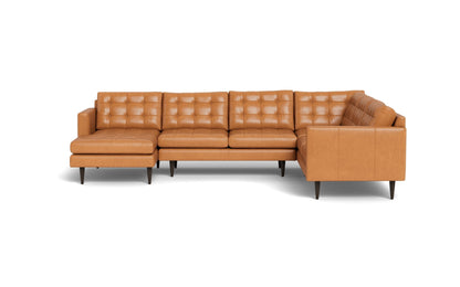 Wallace 130" Leather Corner Sectionals w. Left Chaise -