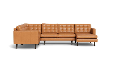 Wallace 130" Leather Corner Sectionals w. Right Chaise -