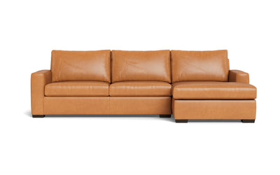Mesa 123" Leather Right Chaise Sectional -