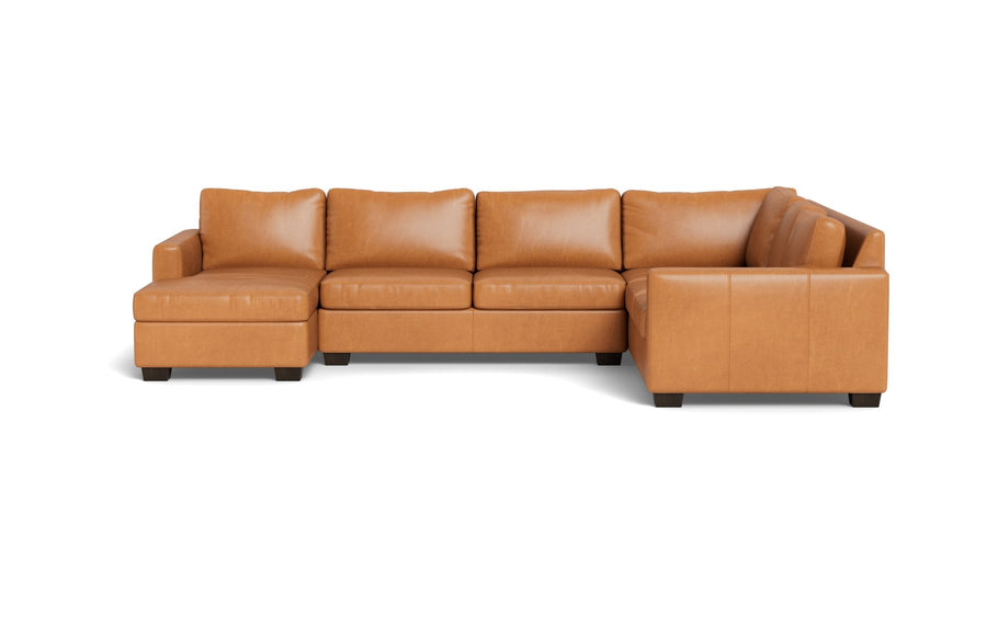 Track 141" Leather Corner Sectionals w. Left Chaise -