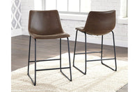 Cece Brown Upholstered Counter Stools (Set of 2) -