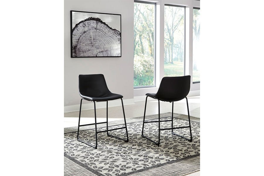 Cece Black Upholstered Counter Stools (Set of 2) -