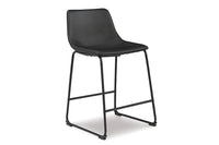 Cece Black Upholstered Counter Stools (Set of 2) -