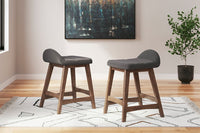 Lynn Charcoal Upholstered Counter Stools (Set of 2) -