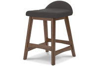 Lynn Charcoal Upholstered Counter Stools (Set of 2) -