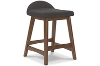 Lynn Charcoal Upholstered Counter Stools (Set of 2) -