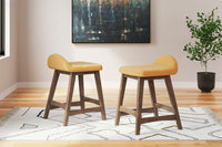 Lynn Mustard Upholstered Counter Stools (Set of 2) -