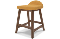 Lynn Mustard Upholstered Counter Stools (Set of 2) -
