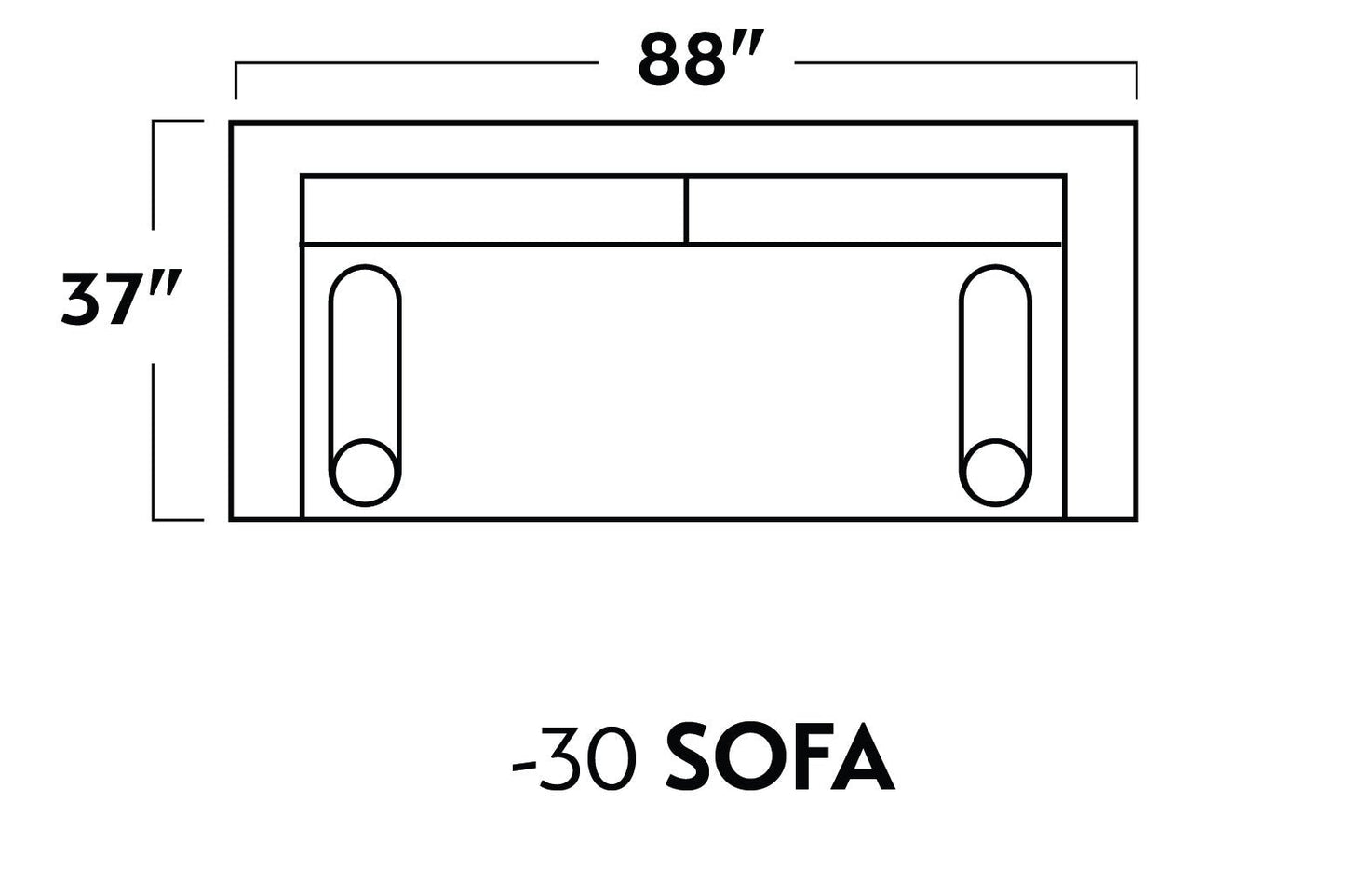 Ladybird 88" Leather Sofa - Hudson Lager