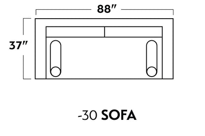 Ladybird 88" Leather Sofa - Hudson Lager