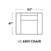 Mesa 52" Leather Arm Chair -