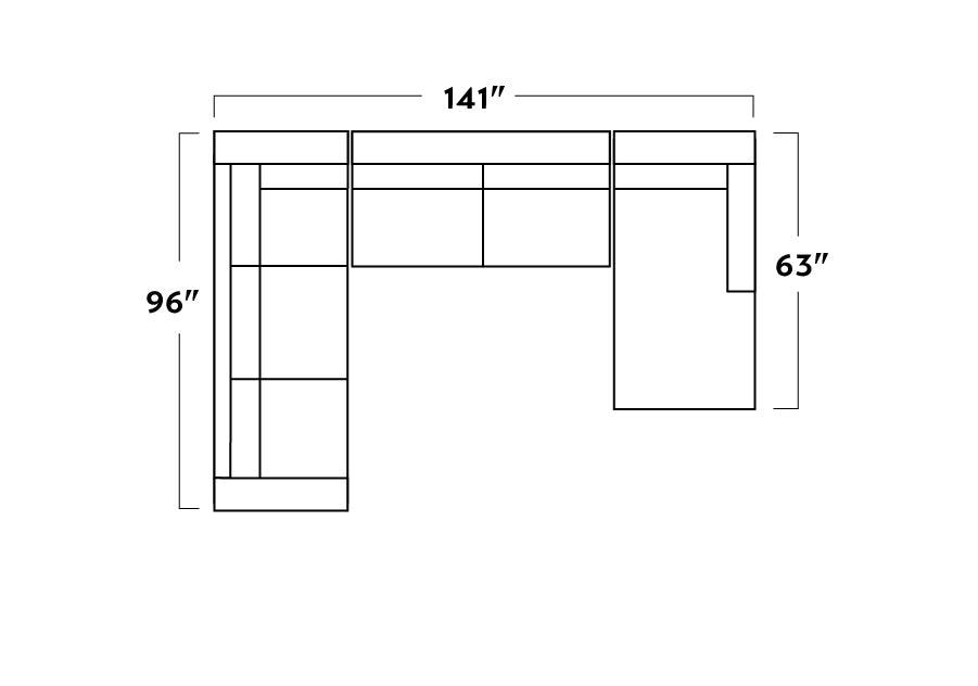 Track 141" Leather Corner Sectionals w. Right Chaise -