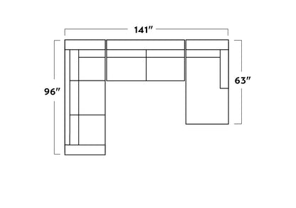 Track 141" Leather Corner Sectionals w. Right Chaise -