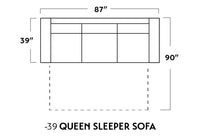 Track 87" Leather Queen Sleeper Sofa - Hudson Lager
