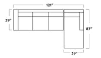 Track 121" Leather Right Chaise Sectional -