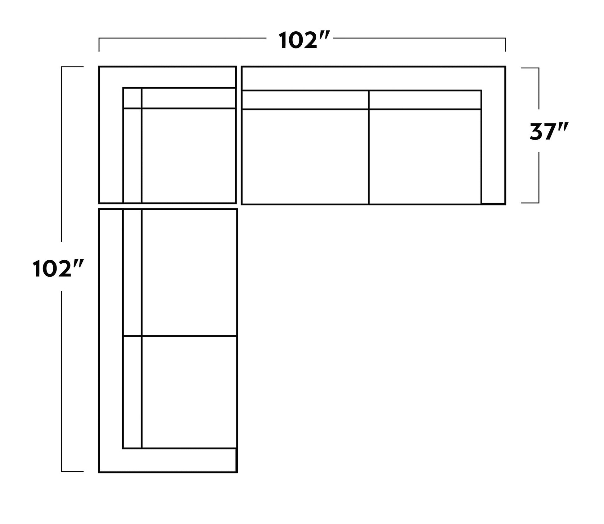 Wallace 102" Leather Untufted Corner Sectional -
