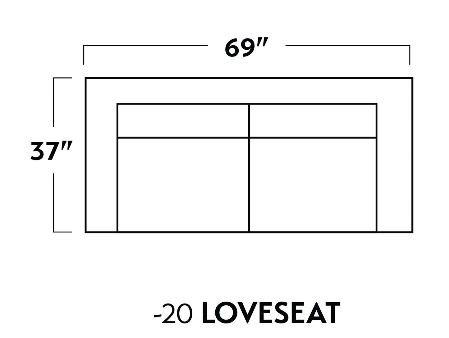 Wallace 69" Untufted Loveseat -