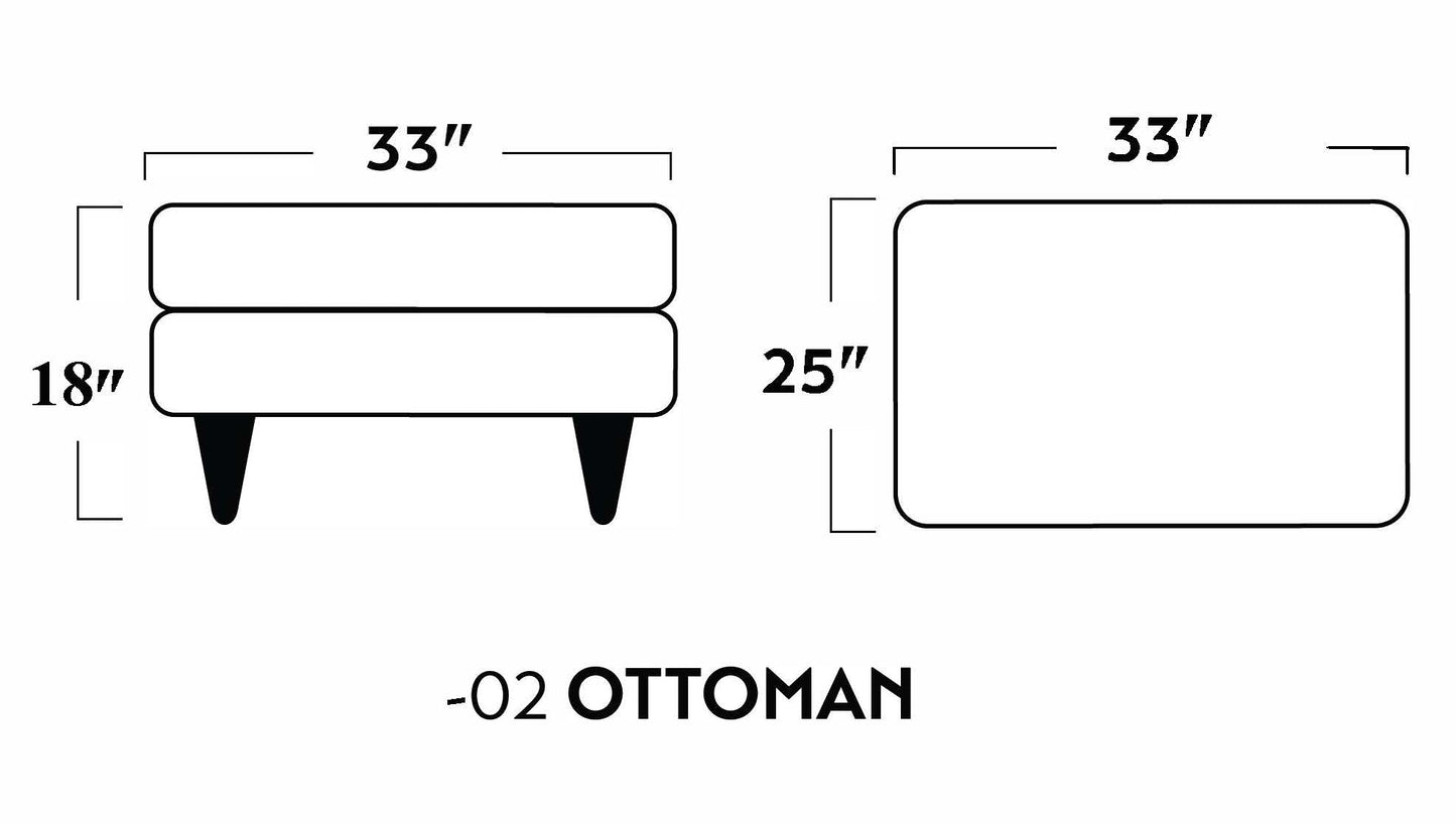 Wallace Leather Untufted Ottoman -