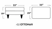 Wallace Untufted Ottoman - Peyton Slate