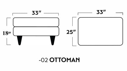 Wallace Untufted Ottoman - Peyton Slate