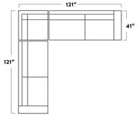 Mesa 121" Leather Corner Sectional -
