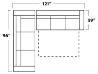 Track 121" Leather Left Corner Sectional With Raf Sleeper Sectional -