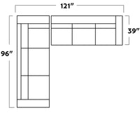 Track 121" Leather Left Corner Sectional -