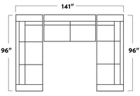 Track 141" Leather Corner Sofa U Sectional -